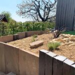 Réalisation avec nos palis grès kandla multicolore finition clivé