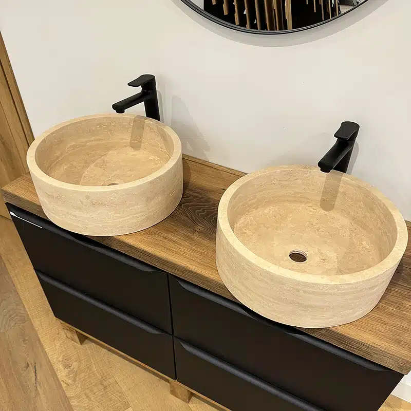 Vasque Travertin - cylindrique
