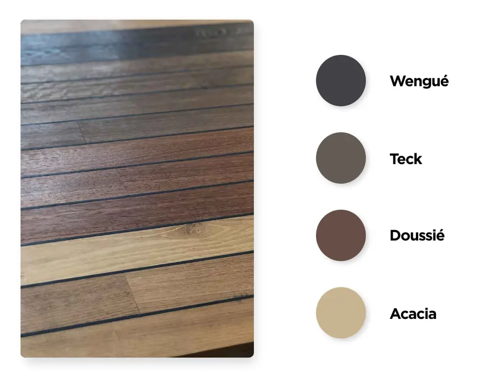 Les essences du parquet pont de bateau