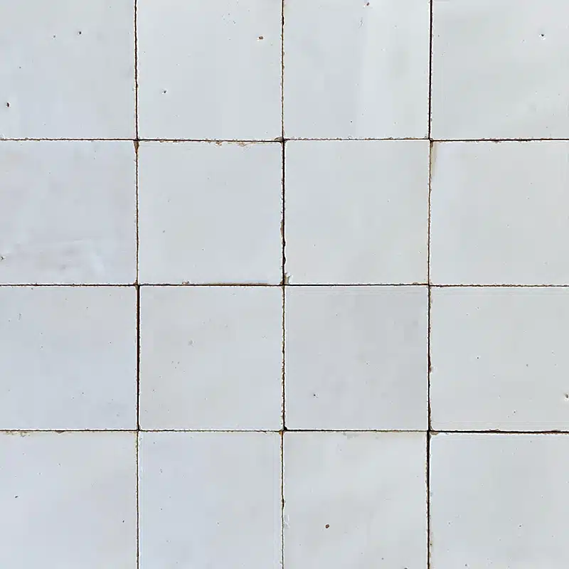 Zellige marocain Blanc Neige - 5 x 5 cm