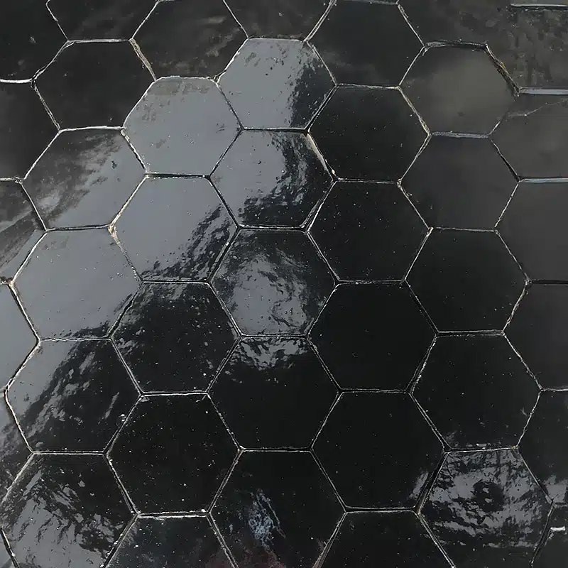 Zellige hexagonal Noir - 10 x 10 cm