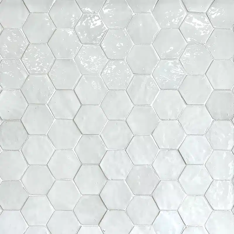 Zellige hexagonal Blanc Neige - 10 x 10 cm