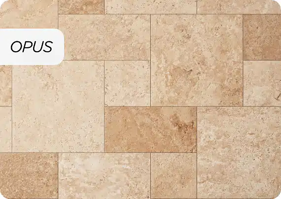 Carrelage OPUS Romain imitation Travertin