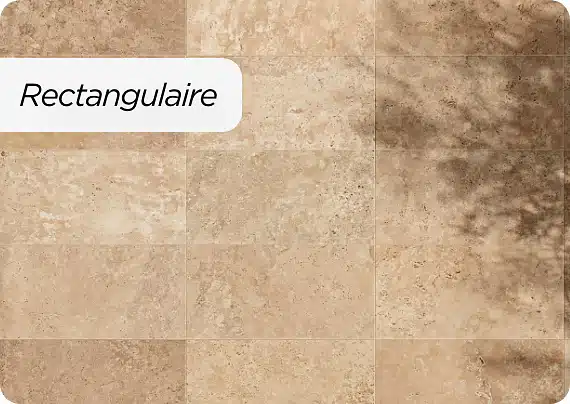 Carrelage rectangulaire imitation Travertin
