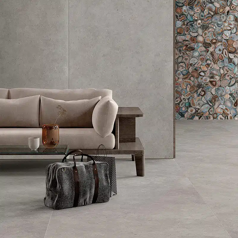 Gris catalan en 120x120 cm en intérieur